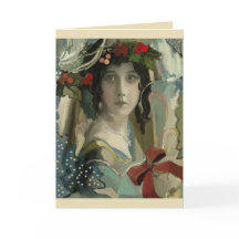 Vintage Christmas Victorian Woman Personalise