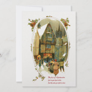 Vintage Christmas Village Holiday Card