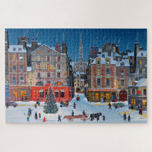 Vintage Christmas Village Jigsaw Puzzle