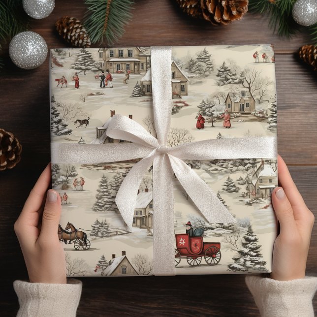 Vintage Christmas Village  Wrapping Paper (Creator Uploaded)