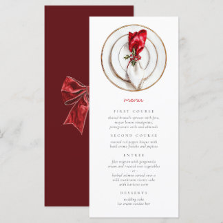 Vintage Christmas Wedding Festive  Menu