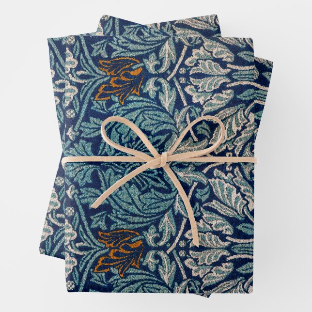 Vintage Christmas, William Morris Wrapping Paper Sheet (In situ)