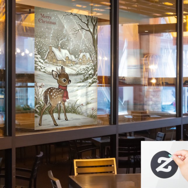 Vintage Christmas Window Cling (Restaurant Window)