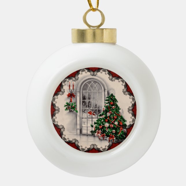 Vintage Christmas Window Ornament (Front)