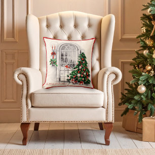 Vintage Christmas Window Pillow