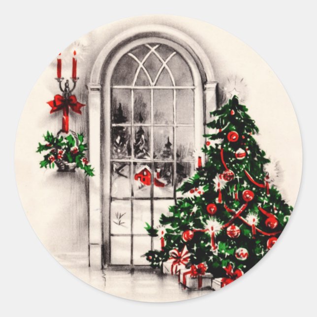 Vintage Christmas Window Stickers (Front)