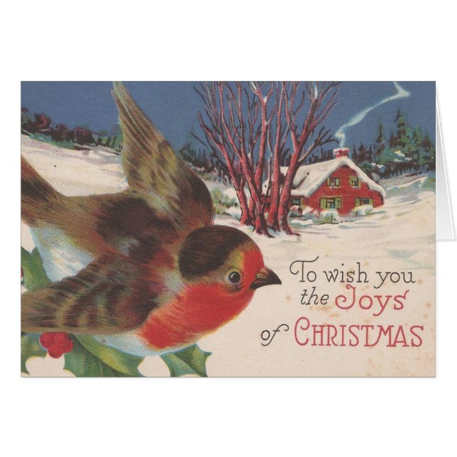 Vintage Christmas Winter Bird (Front Horizontal)
