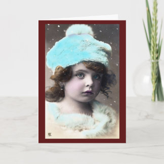 Vintage Christmas Winter Fairy Card