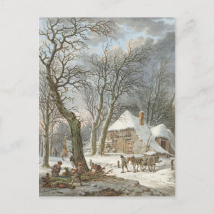 Vintage Christmas Winter Landscape Postcard
