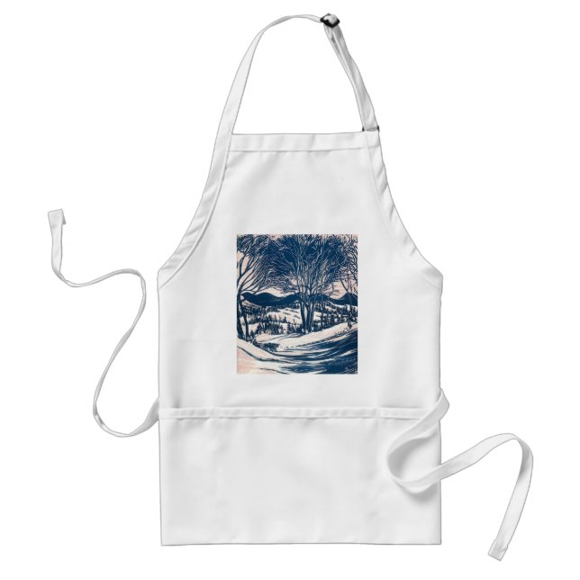 Vintage Christmas, Winter Mountain Landscape Standard Apron (Front)