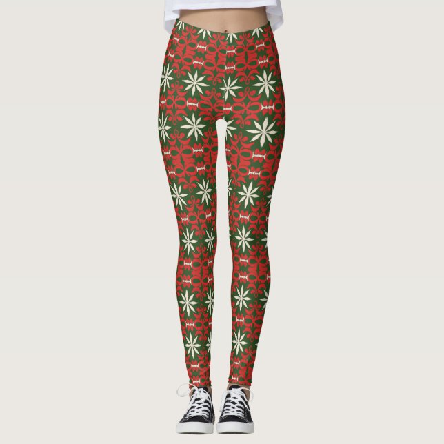 Vintage Christmas/winter pattern Leggings (Front)