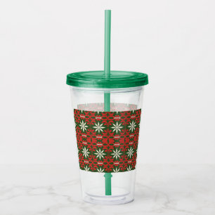 Vintage Christmas/winter patterned Acrylic Tumbler