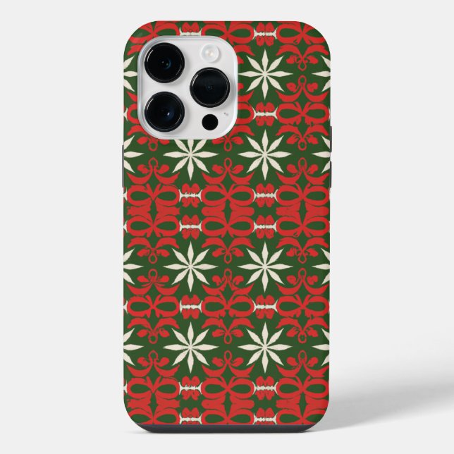Vintage Christmas/winter patterned iPhone Case (Back)