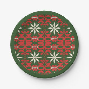 Vintage Christmas/winter patterned Paper Plates
