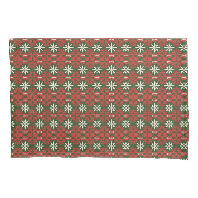 Vintage Christmas/winter patterned  Pillowcase (Front)