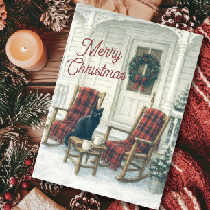 Vintage Christmas Winter Scene Holiday Card