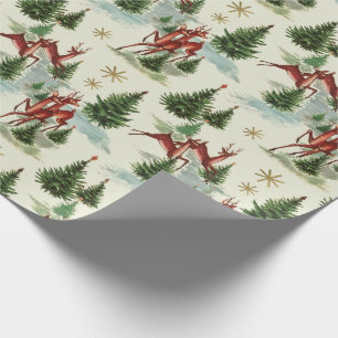Vintage Christmas Winter Scene Wrapping Paper