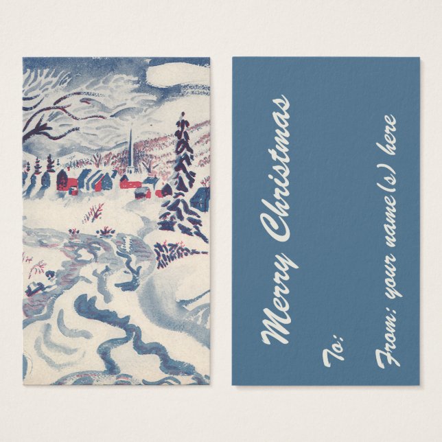 Vintage Christmas, Winter Village Snowscape Snow (Front & Back)