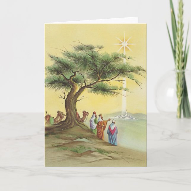 Vintage Christmas Wise Men Holiday Card (Front)