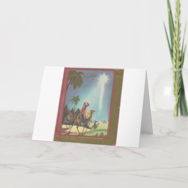 Vintage Christmas Wise Men Holiday Card (Front)