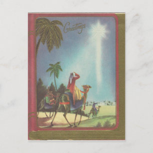 Vintage Christmas Wise Men Holiday Postcard