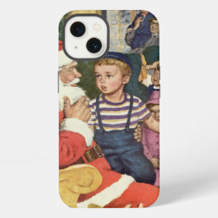 Vintage Christmas Wish, Boy on Santa Claus Lap iPhone 13 Case