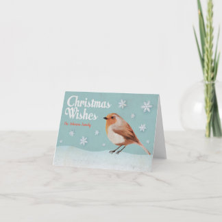 Vintage Christmas Wishes from a Robin Holiday Card