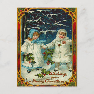 Vintage Christmas Wishes Postcard