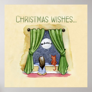 Vintage Christmas Wishes Poster