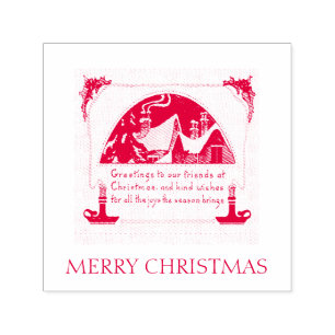 VINTAGE CHRISTMAS WISHES RUBBER STAMP