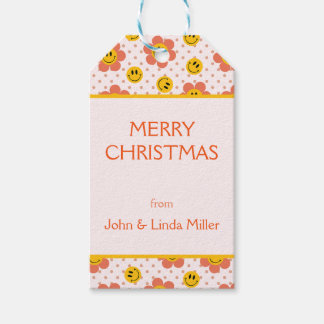 Vintage Christmas with flowers Gift Tags