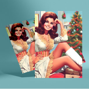 Vintage Christmas Woman Postcard
