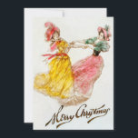 Vintage Christmas Women Dancing (1900) Holiday Card<br><div class="desc">Vintage Christmas Women Dancing (1900) Holiday Card</div>