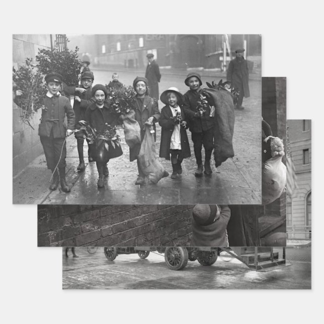 Vintage Christmas Wrapping Paper 1910s & 1920s (Set)