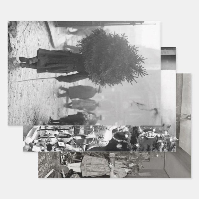 Vintage Christmas Wrapping Paper EARLY 20 CENTURY (Set)