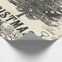 Vintage Christmas Wrapping Paper - French Vintage