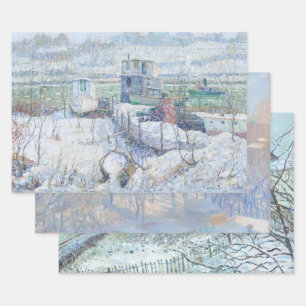 Vintage Christmas Wrapping Paper NEW YORK & FRANCE