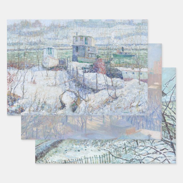 Vintage Christmas Wrapping Paper NEW YORK & FRANCE (Set)