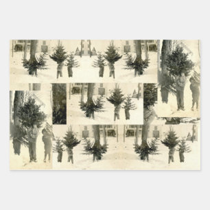 Vintage Christmas  Wrapping Paper Sheet