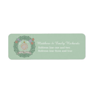 Vintage Christmas Wreath Personalised Green