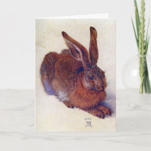 Vintage Christmas, Young Hare by Durer Holiday Card