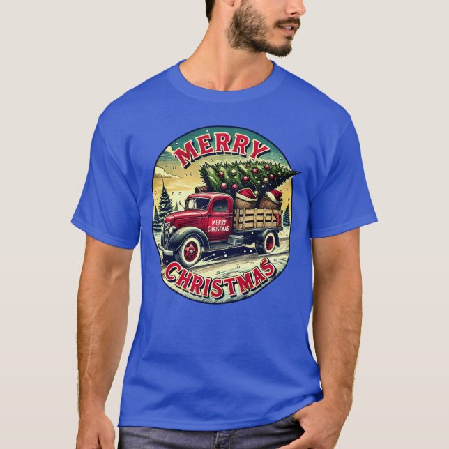 Vintage Christmasruck Christmas Gifts Artwork T-Shirt (Front)