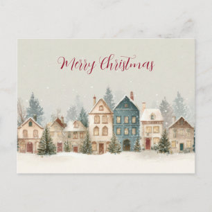 Vintage Christmast Village Post Card