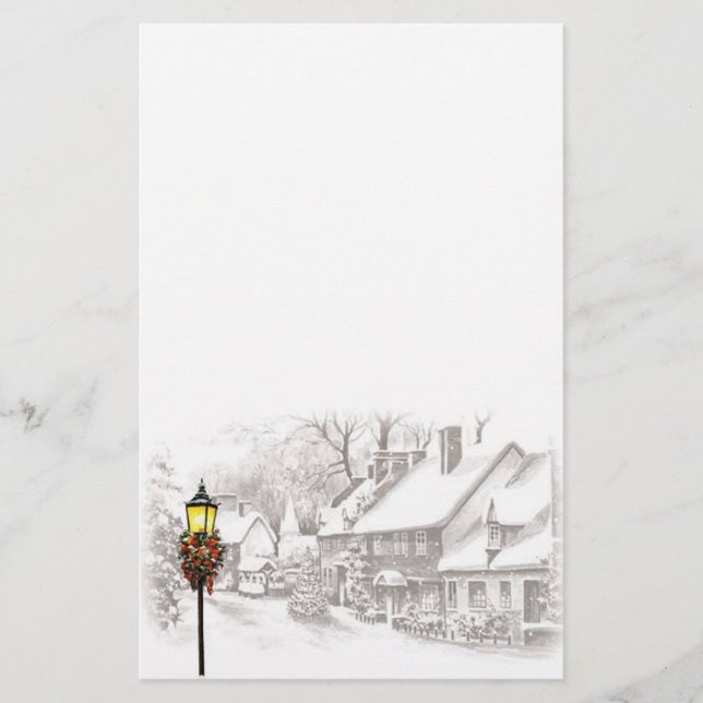 Vintage ChristmasTown Stationery (Front)