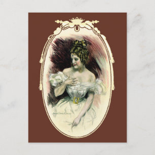 Vintage Christy Girl, Antique Bridal Portrait Postcard