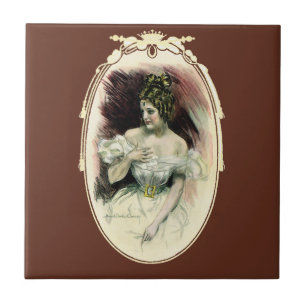Vintage Christy Girl, Antique Bridal Portrait Tile