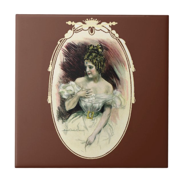Vintage Christy Girl, Antique Bridal Portrait Tile (Front)