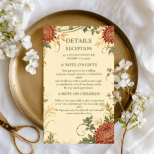 Vintage Chrysanthemum Botanical Enclosure Card