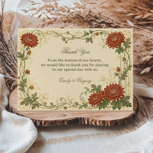 Vintage Chrysanthemum Botanical Thank You Card