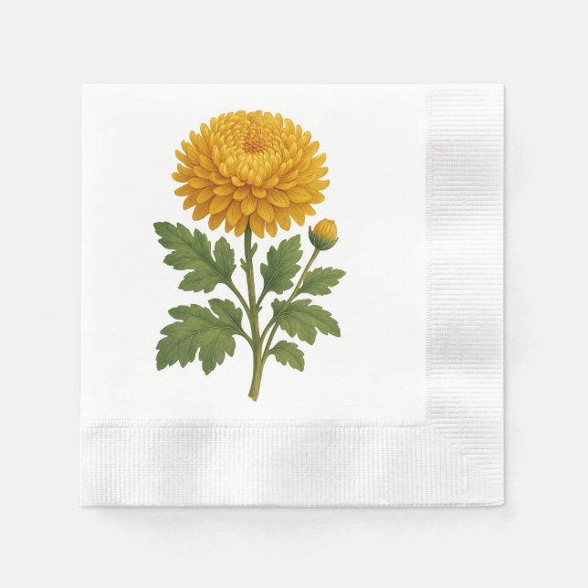 Vintage chrysanthemum napkin (Front)
